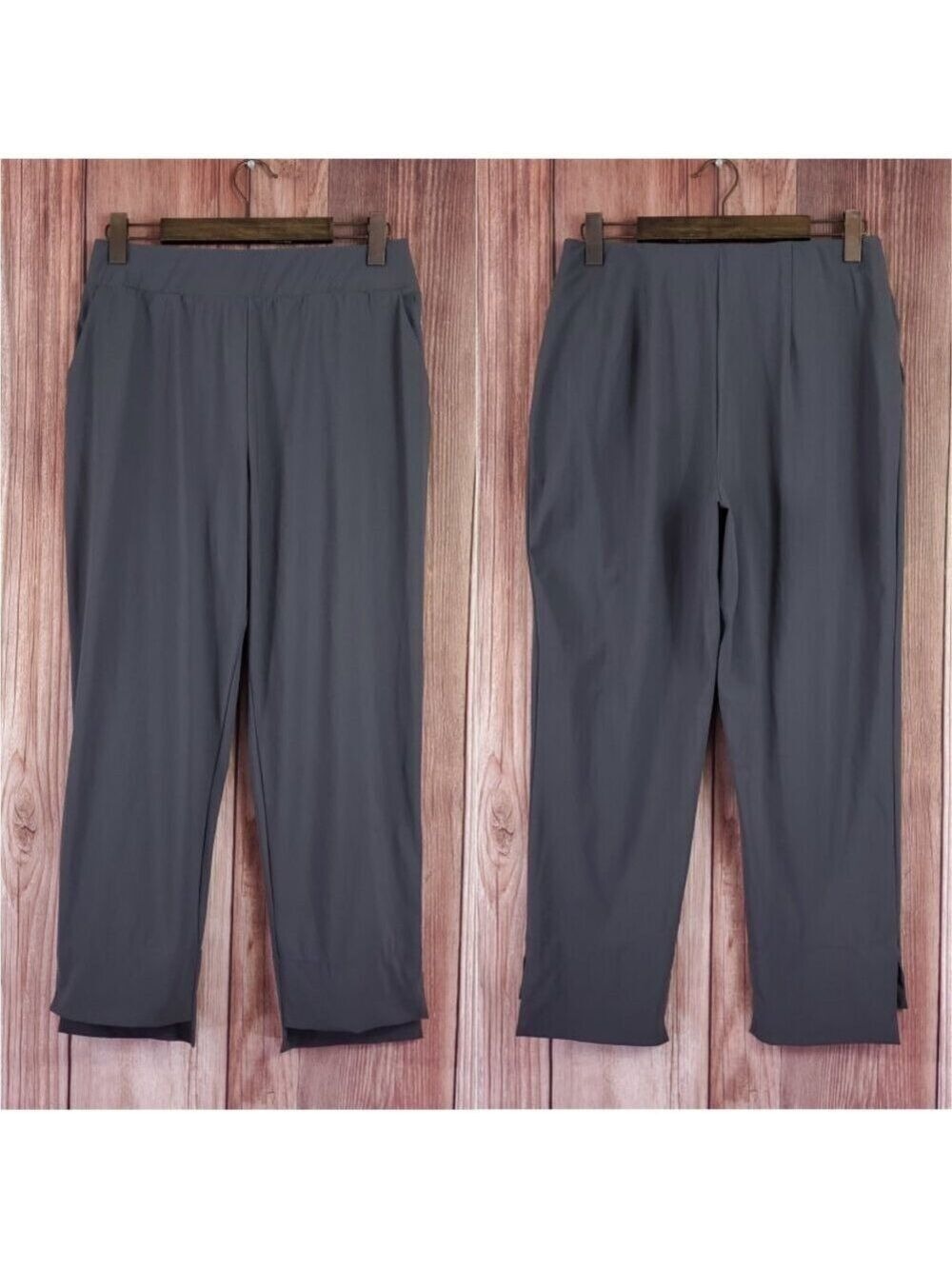 Aday Straight Up Dress Pants Womens Size Medium High Rise Gray Office Commuter